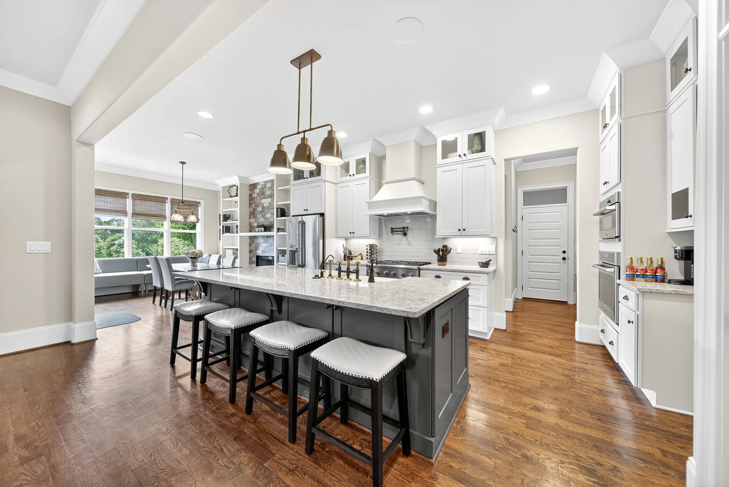 Open kitchen with island in Franklin TN vacation rental