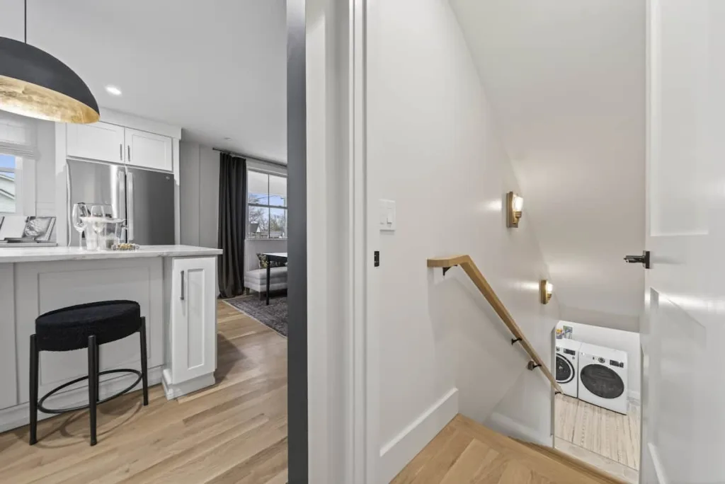 Backyard entertainment space at White Porch Retreat Franklin